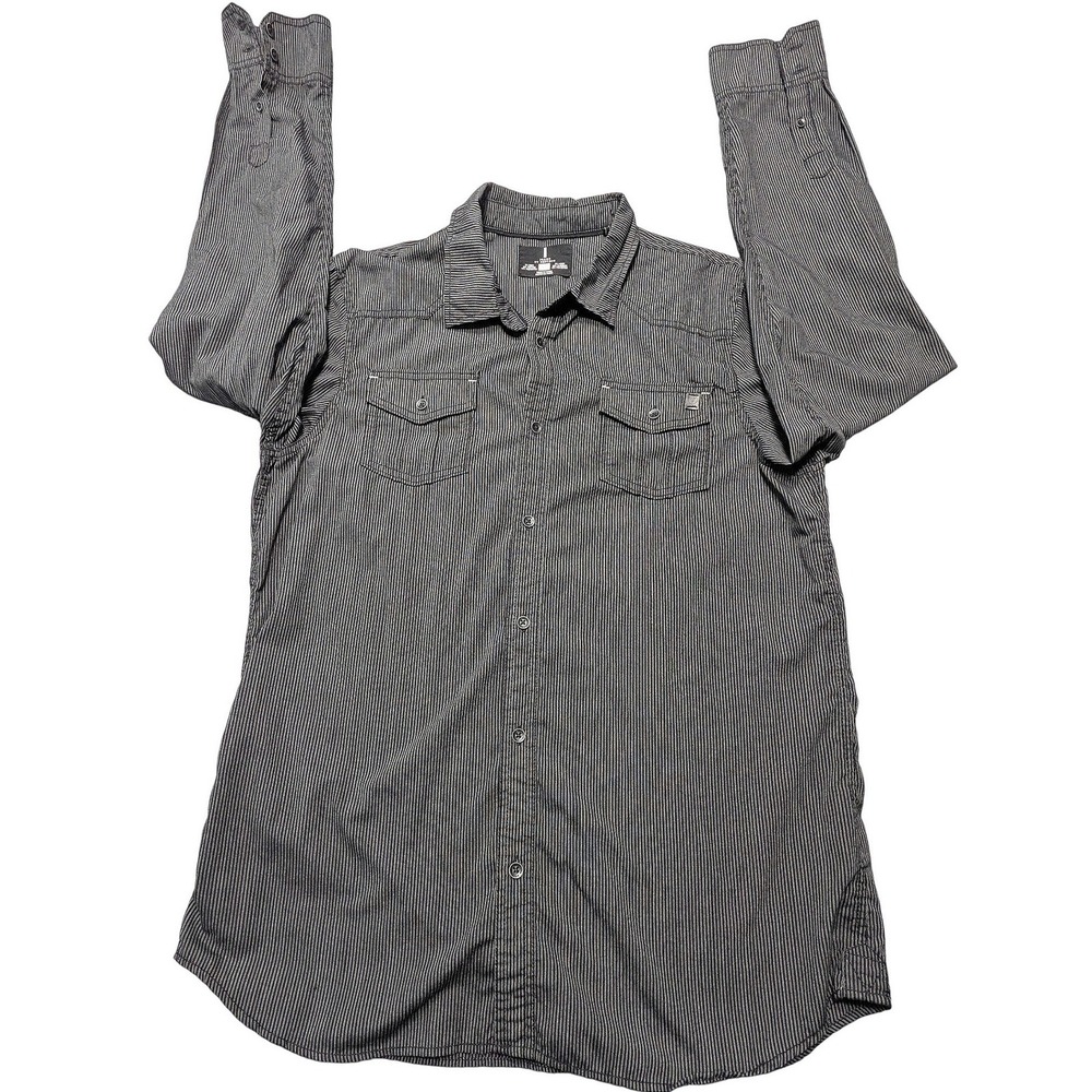 Jeans by Buffalo Mens XL Long Sleeve Button Down Shirt Striped Black White